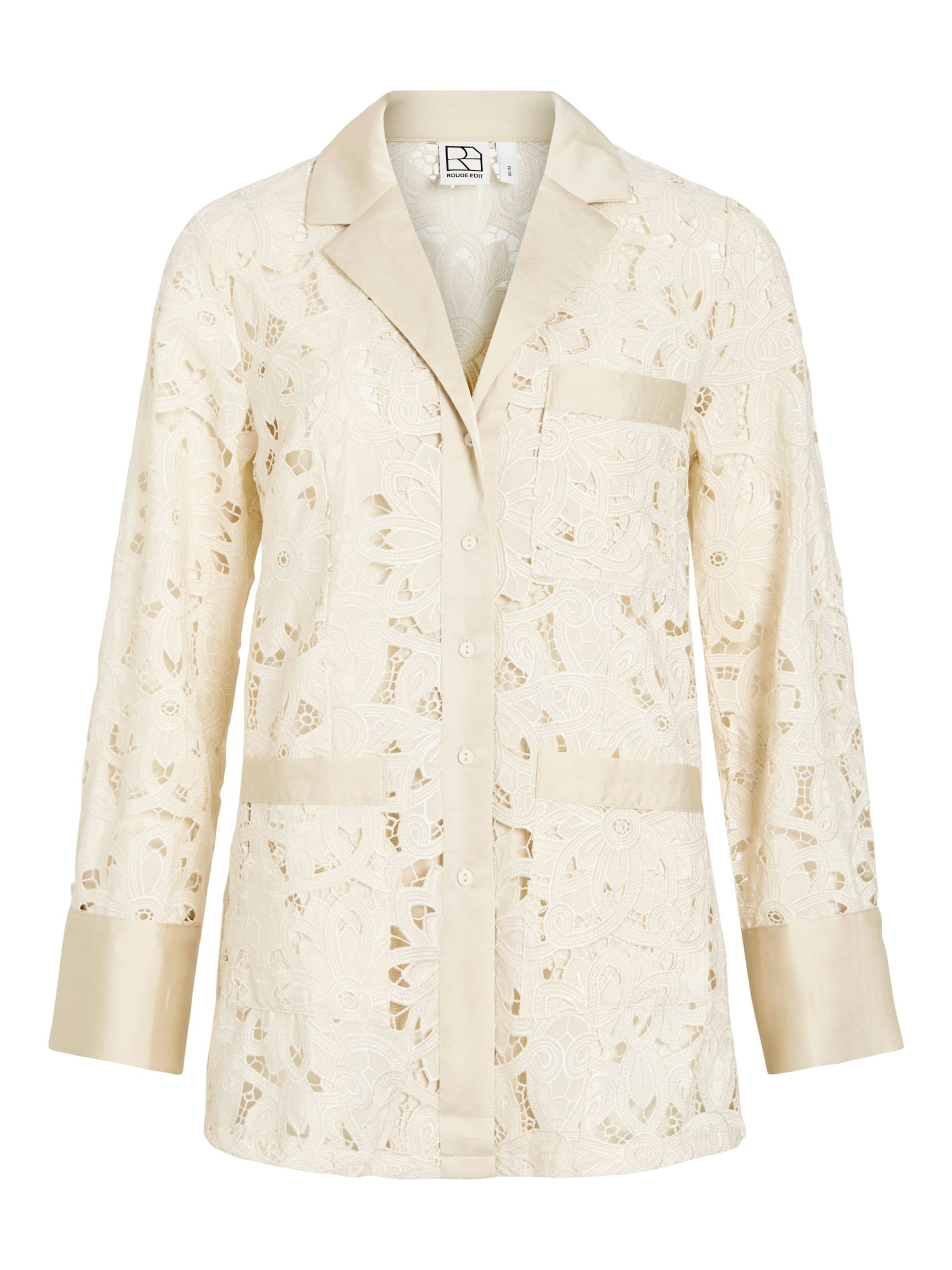 ROUGE EDIT Bluse i beige: forside