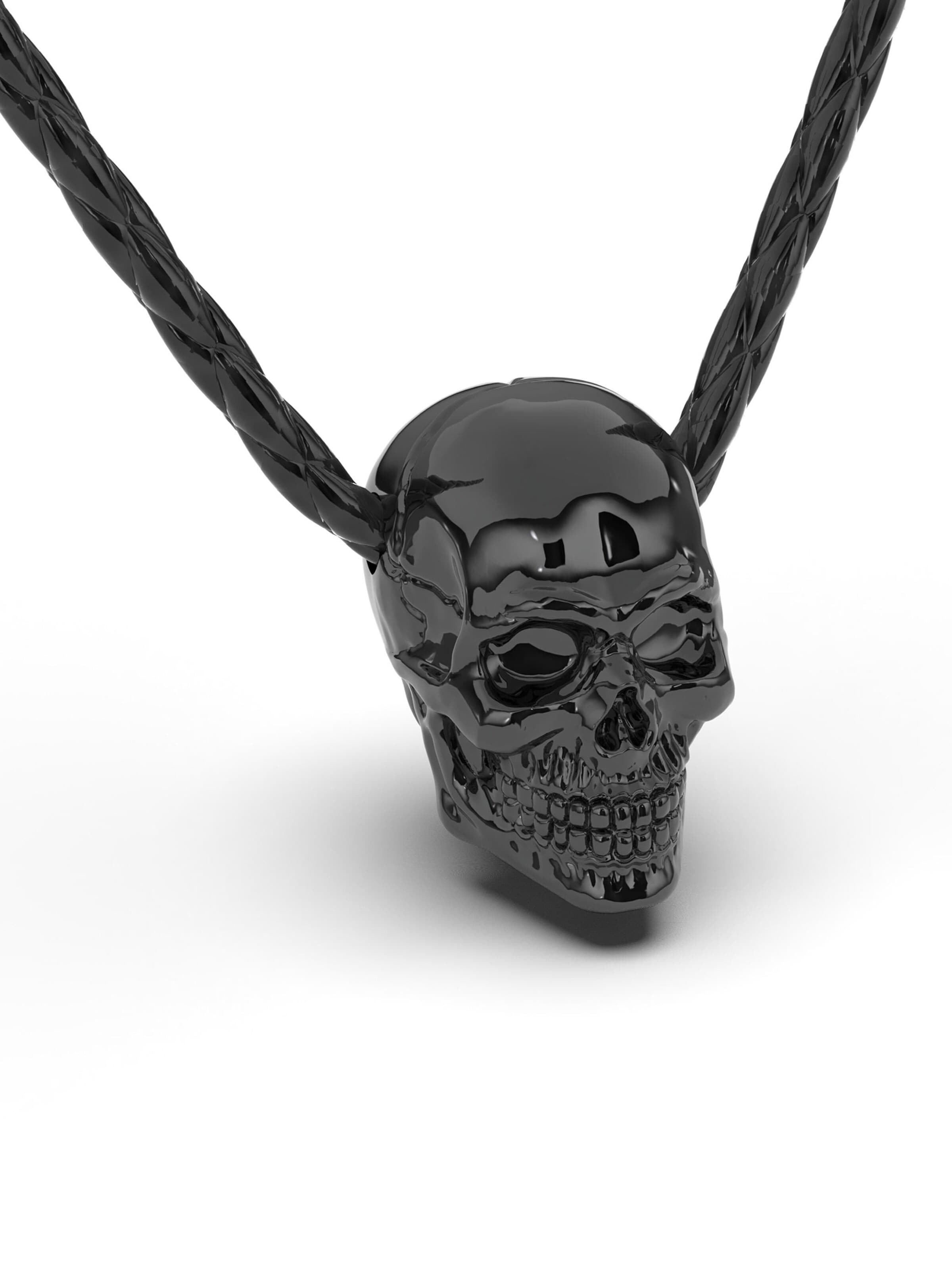 SERASAR Halsband 'Skull' i svart: framsida