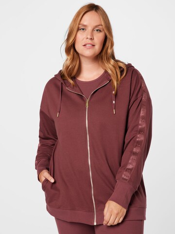 River Island Plus Zip-Up Hoodie in Red: front