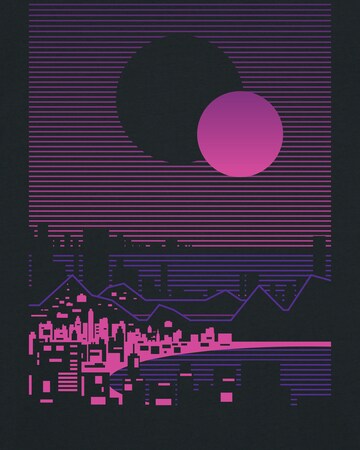 Watapparel T-Shirt ' Sun and Moon Skyline ' in Schwarz