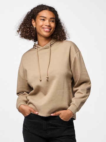 Sweat-shirt 'PCChilli' PIECES en marron : devant