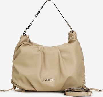 Poche ventrale CAFè NOIR en beige : devant