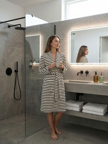 By Louise Badjas kort 'By Louise ladies bathrobe sauna dressing gown long with belt' in Gemengde kleuren