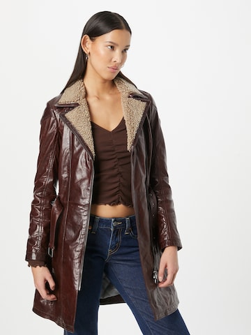 Gipsy Between-Seasons Coat 'Tamina' in Brown: front