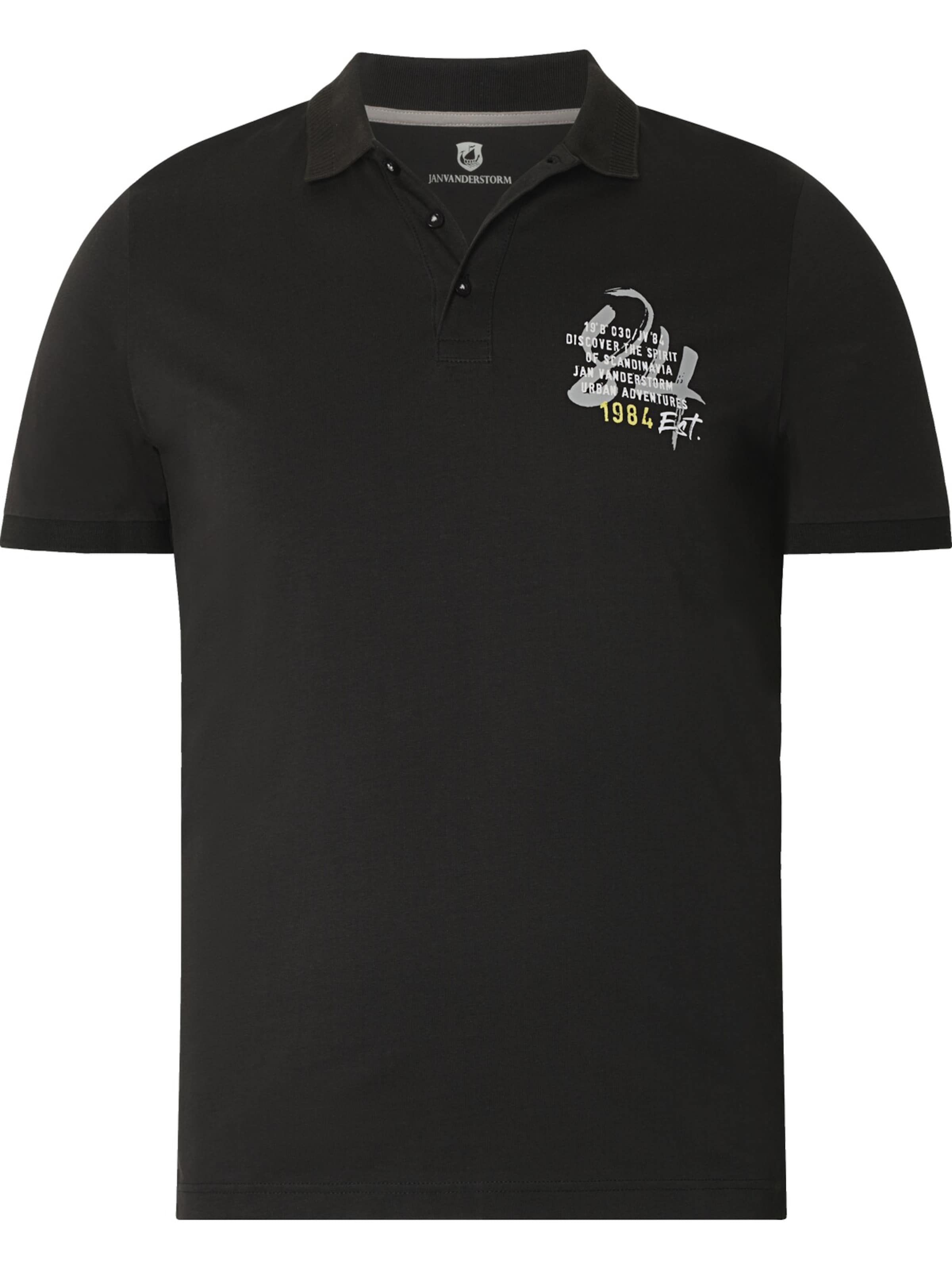 Jan Vanderstorm Poloshirt 'Maunor' in Schwarz: Vorderseite