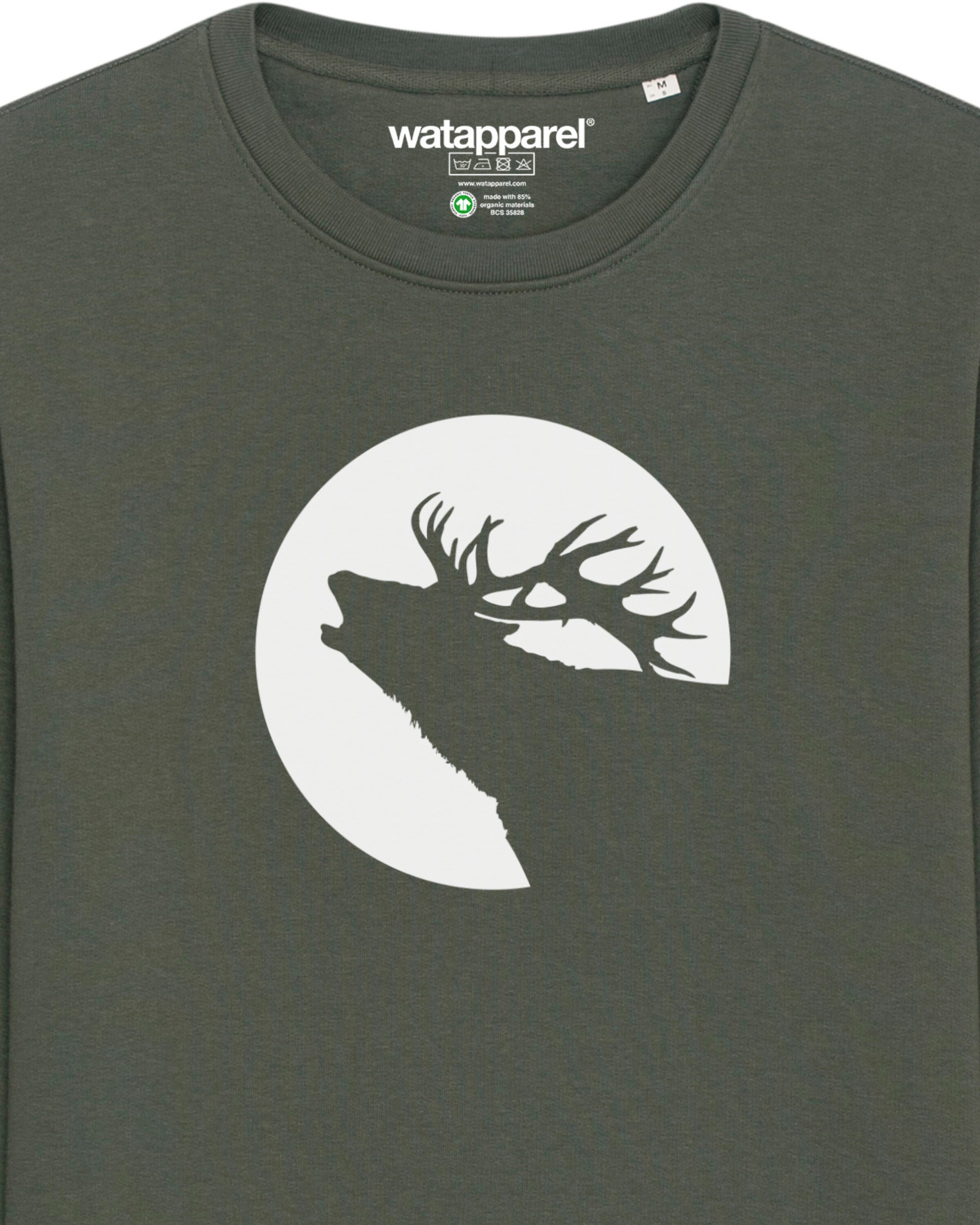 Felpa ' Röhrender Hirsch ' di Watapparel in verde