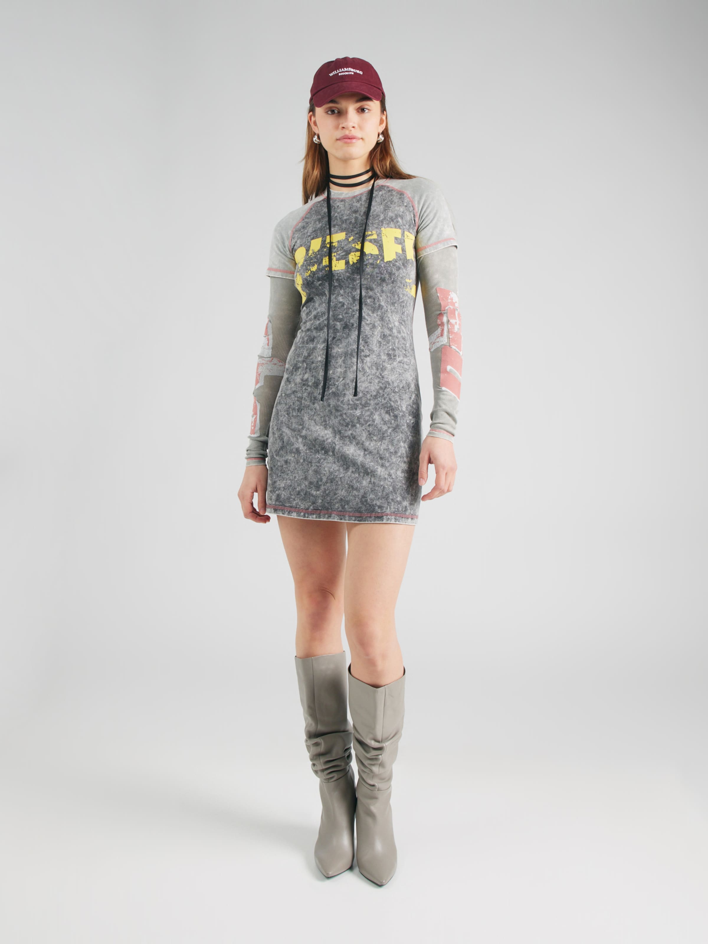 【送料&関税込】Diesel Dress Jennifer-utlt Women's Mesh beach cover-up | Grey | Diesel