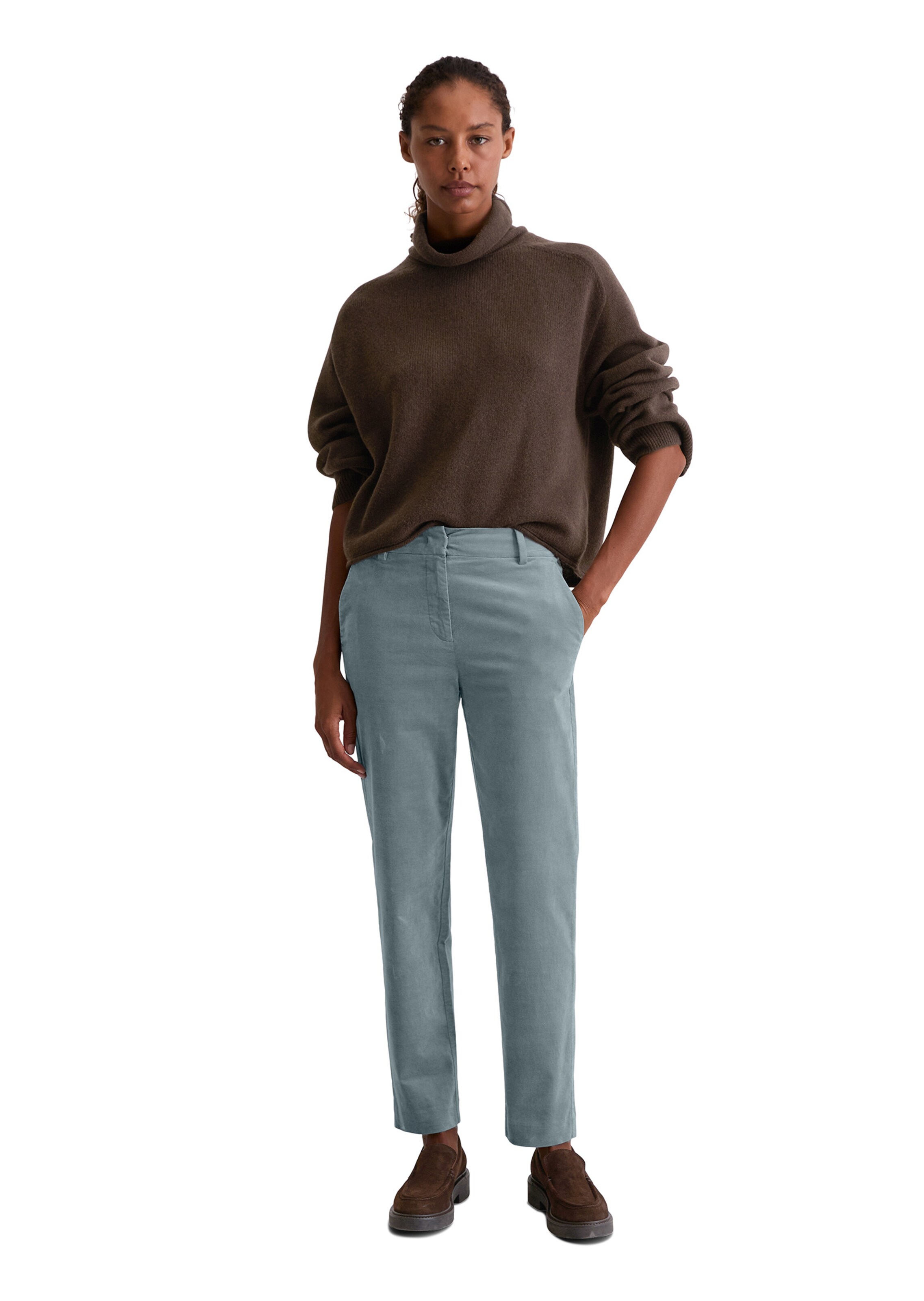 Marc O'Polo Tapered Broek in Blauw