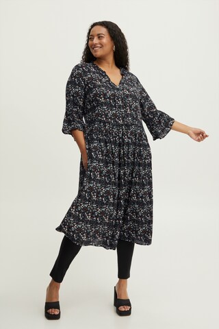 Fransa Curve - Vestido camisero 'FPLIZA DR 1' en negro