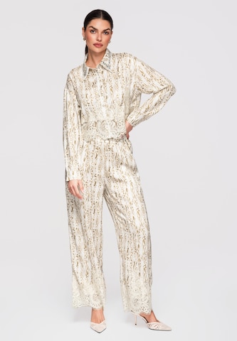 Ombre Wide leg Broek in Beige