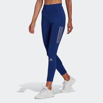 ADIDAS SPORTSWEAR Skinny Workout Pants 'Own The Run' in Blue: front