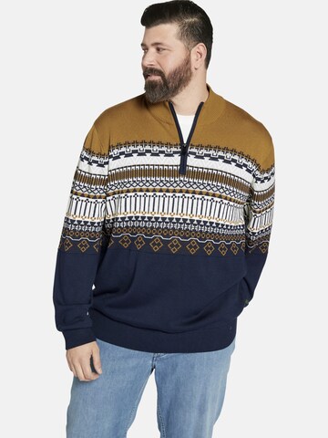 Pull-over ' Earl Senan ' Charles Colby en bleu : devant