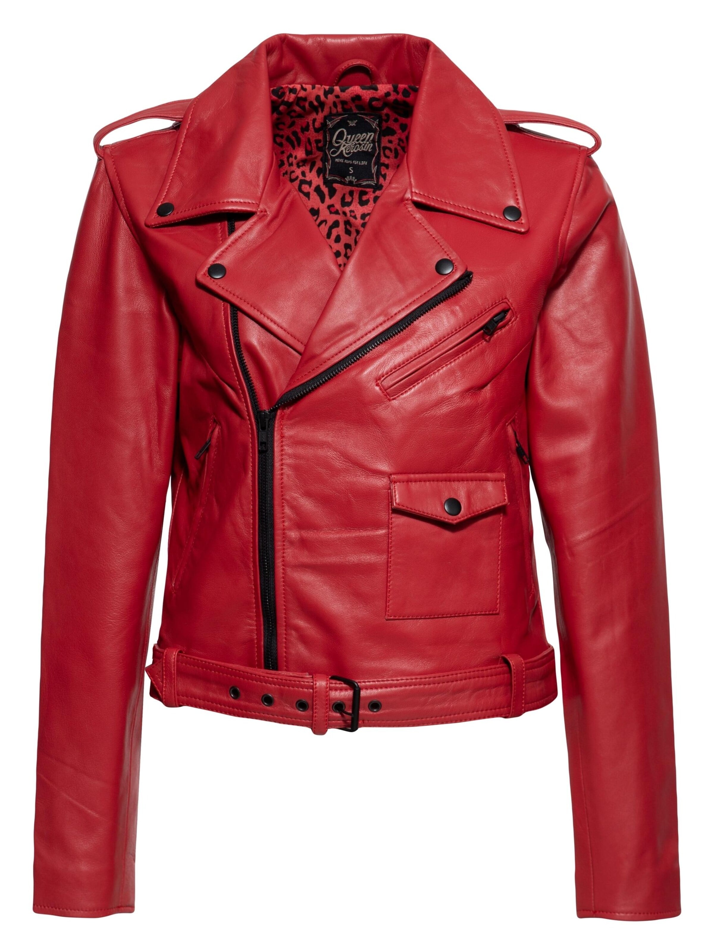 Queen Kerosin Between-Season Jacket 'Marlon' in Red: front