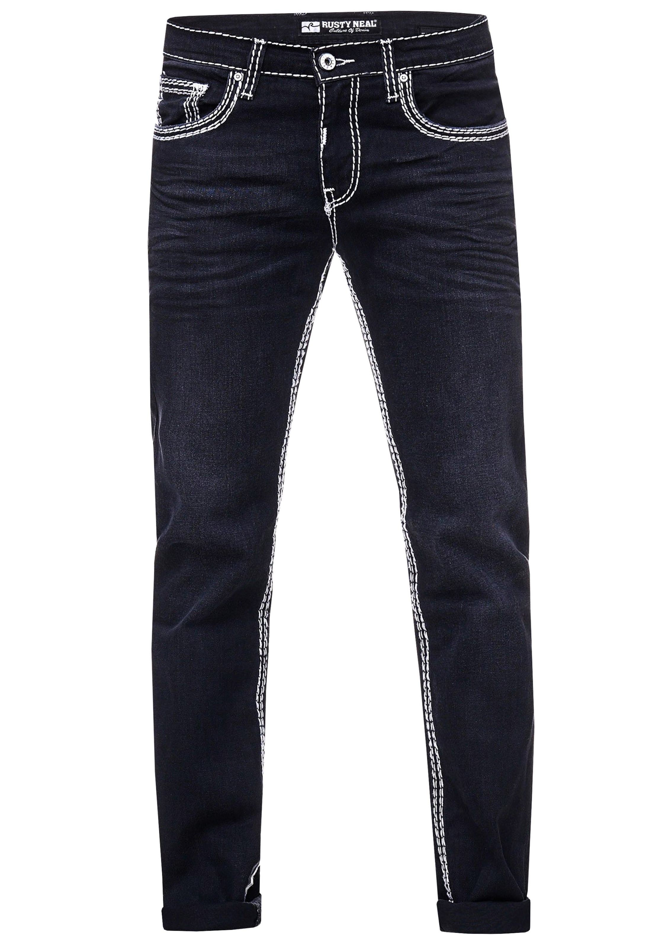 Rusty Neal Regular Jeans 'LEVIN 7' in Zwart: voorkant