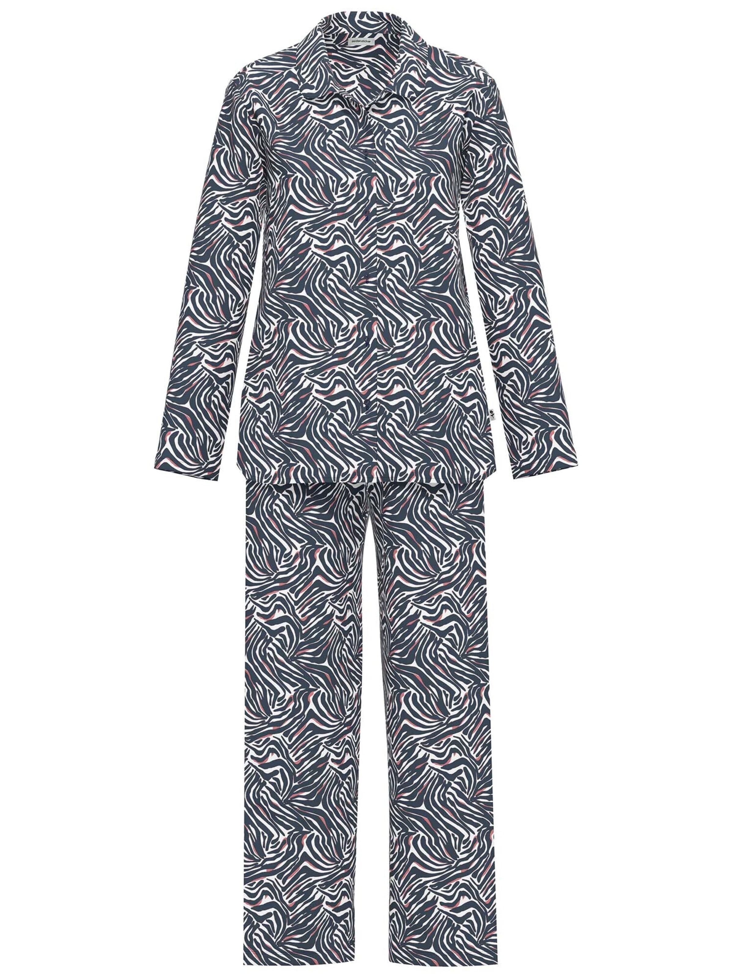 Seidensticker schwarze Rose Pajama 'bodywear' in Blue: front