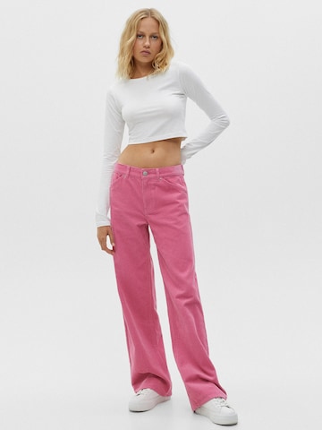 Pull&Bear Wide Leg Bukse i rosa: forside