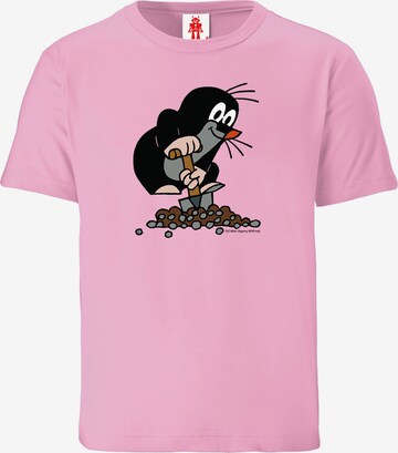 LOGOSHIRT Shirt 'Der kleine Maulwurf' in Pink: front