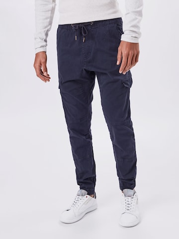 INDICODE JEANS Tapered Cargobukser 'Levi' i blå: forside