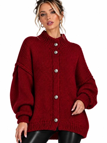 Worldclassca Oversizestrickjacke 'Strickjacke mit Knopf'‌ in Rot: Vorderseite