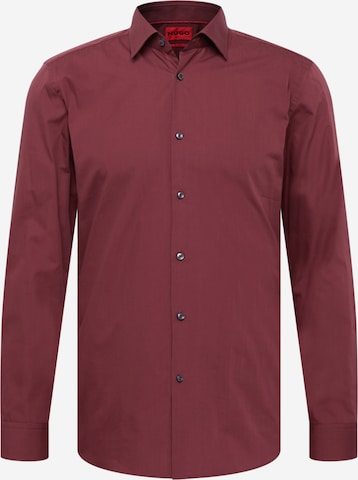 HUGO Red Button Up Shirt 'Jenno' in Brown: front