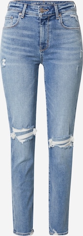 American Eagle Kitsas Teksapüksid 'HI-RISE SKINNY JEANS', värv sinine: eest vaates