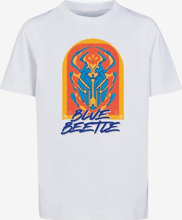 ABSOLUTE CULT Shirt 'Blue Beetle - Beetle' in Wit: voorkant