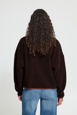 ICHI Fleece jas 'MONSI ' in Bruin