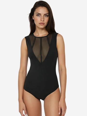 Shirtbody Hiccup en noir : devant