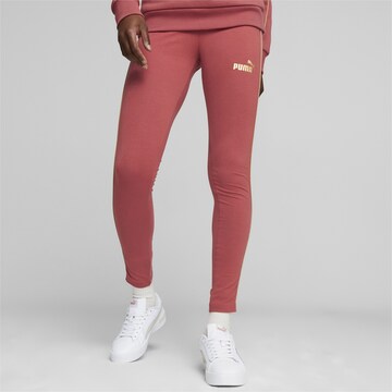Skinny Pantalon de sport 'ESS+ MINIMAL GOLD' PUMA en rouge : devant