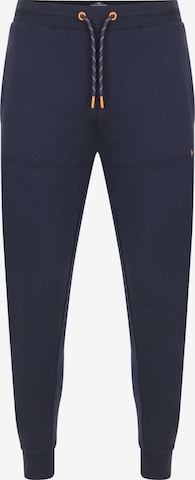 Threadbare Tapered Trousers 'Triofoliate' in Blue: front