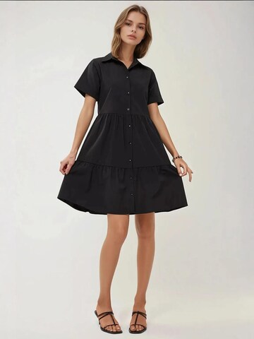 Hiccup Shirt Dress in Black