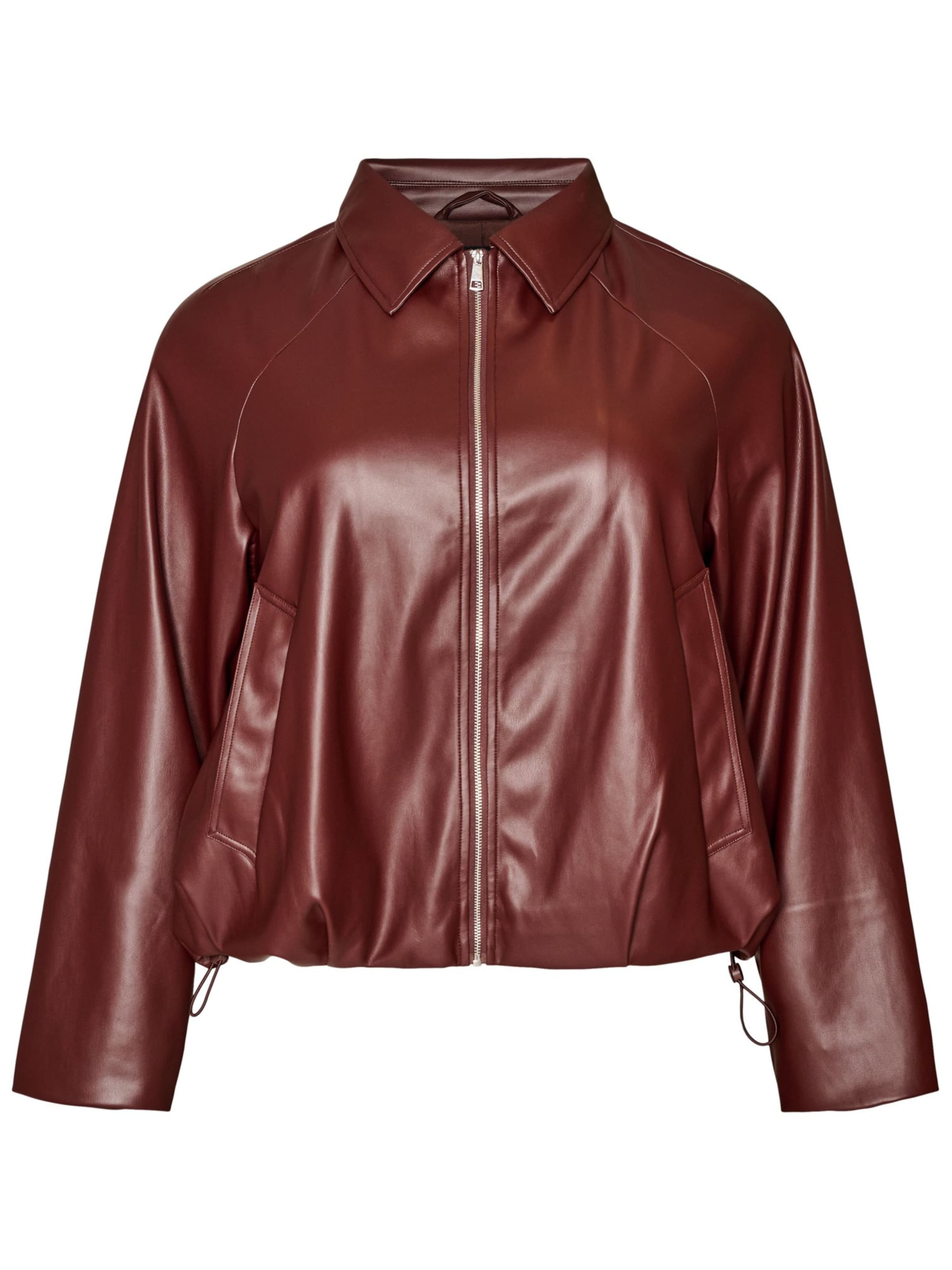 Veste mi-saison 'MLUNA' Zizzi en marron : devant