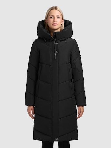 Manteau d’hiver 'Jange2 Matt' khujo en noir : devant