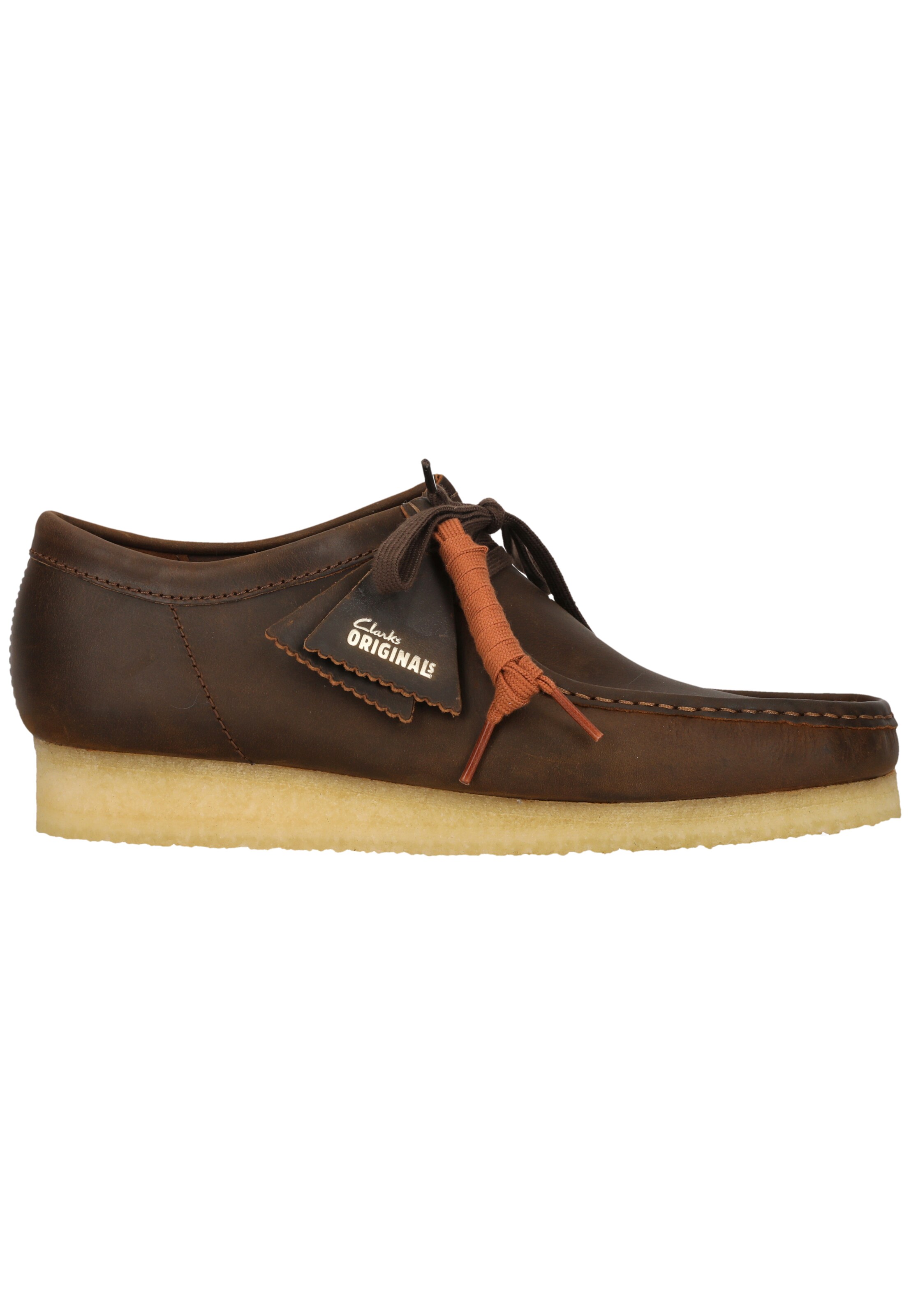 CLARKS Schnürschuhe 'Wallabee Beeswax' in Braun
