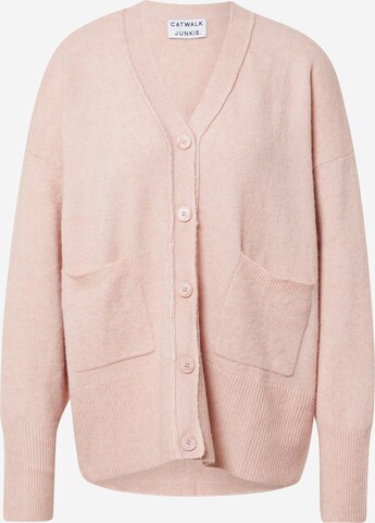 CATWALK JUNKIE Knit Cardigan 'KIRA' in Pink: front