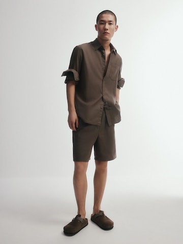 Regular Pantalon The Set en marron