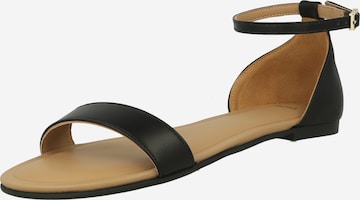 BOSS Black Strap Sandals in Black: front