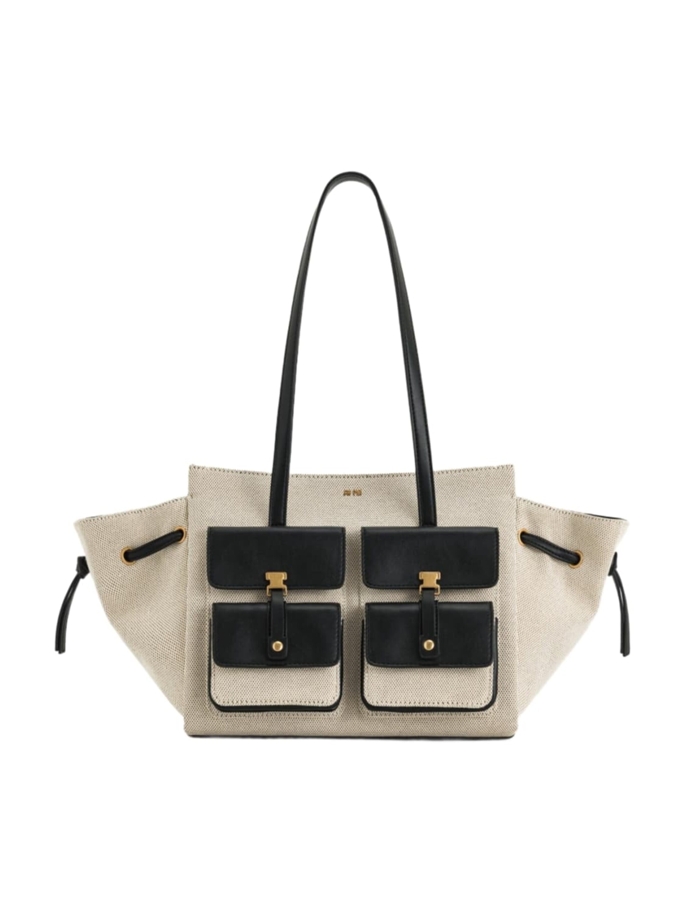 JW PEI Shopper 'JW PEI Cabas / Shopping Linda Black Canvas' in Zwart: voorkant