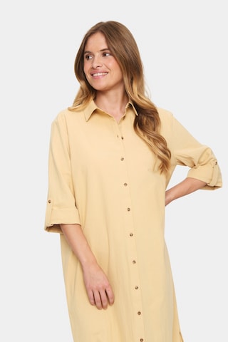 SAINT TROPEZ Blousejurk 'Zalinda' in Beige: voorkant