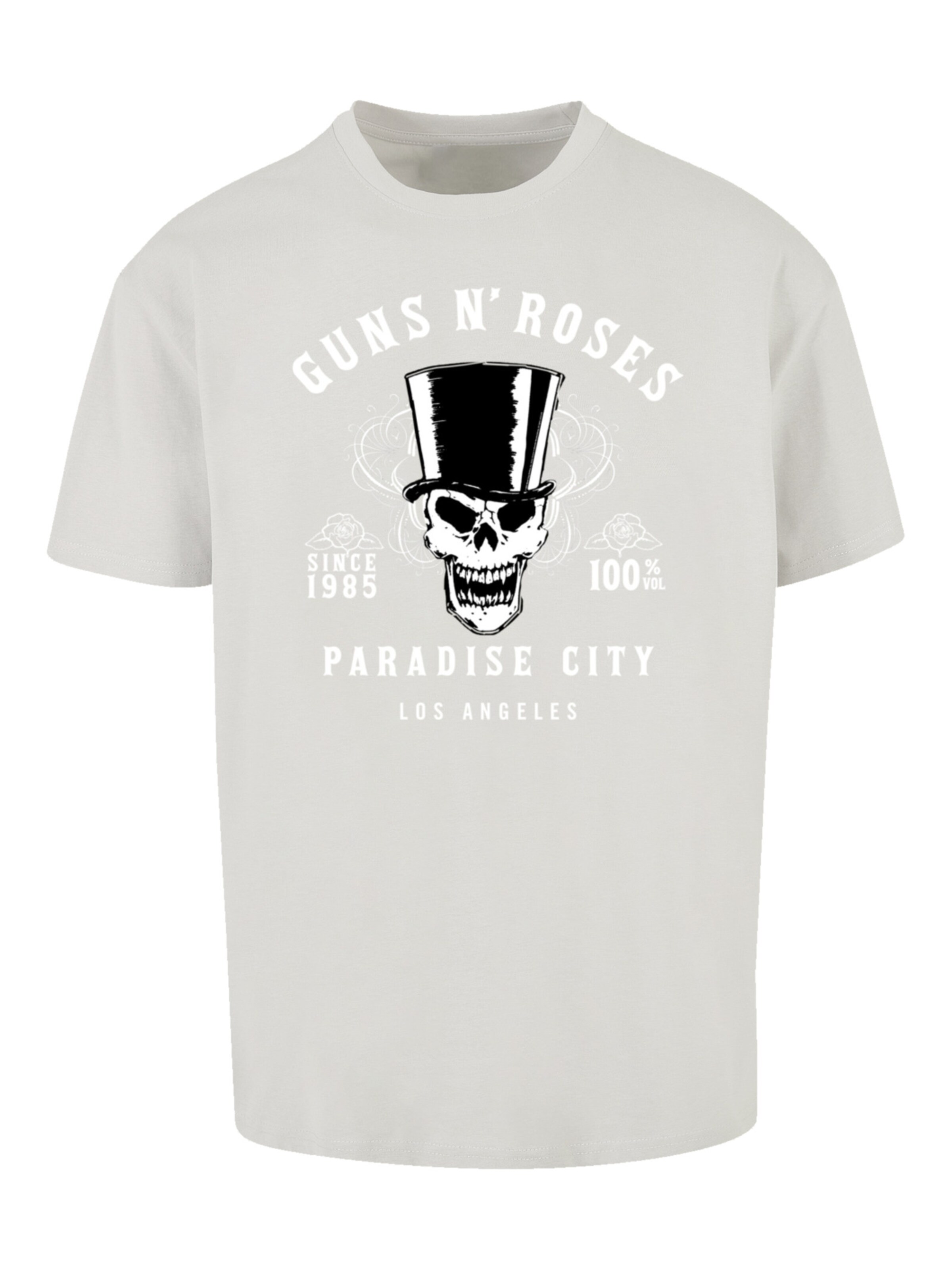 T-Shirt 'Guns 'n' Roses Whiskey Label Rock Band' F4NT4STIC en gris : devant