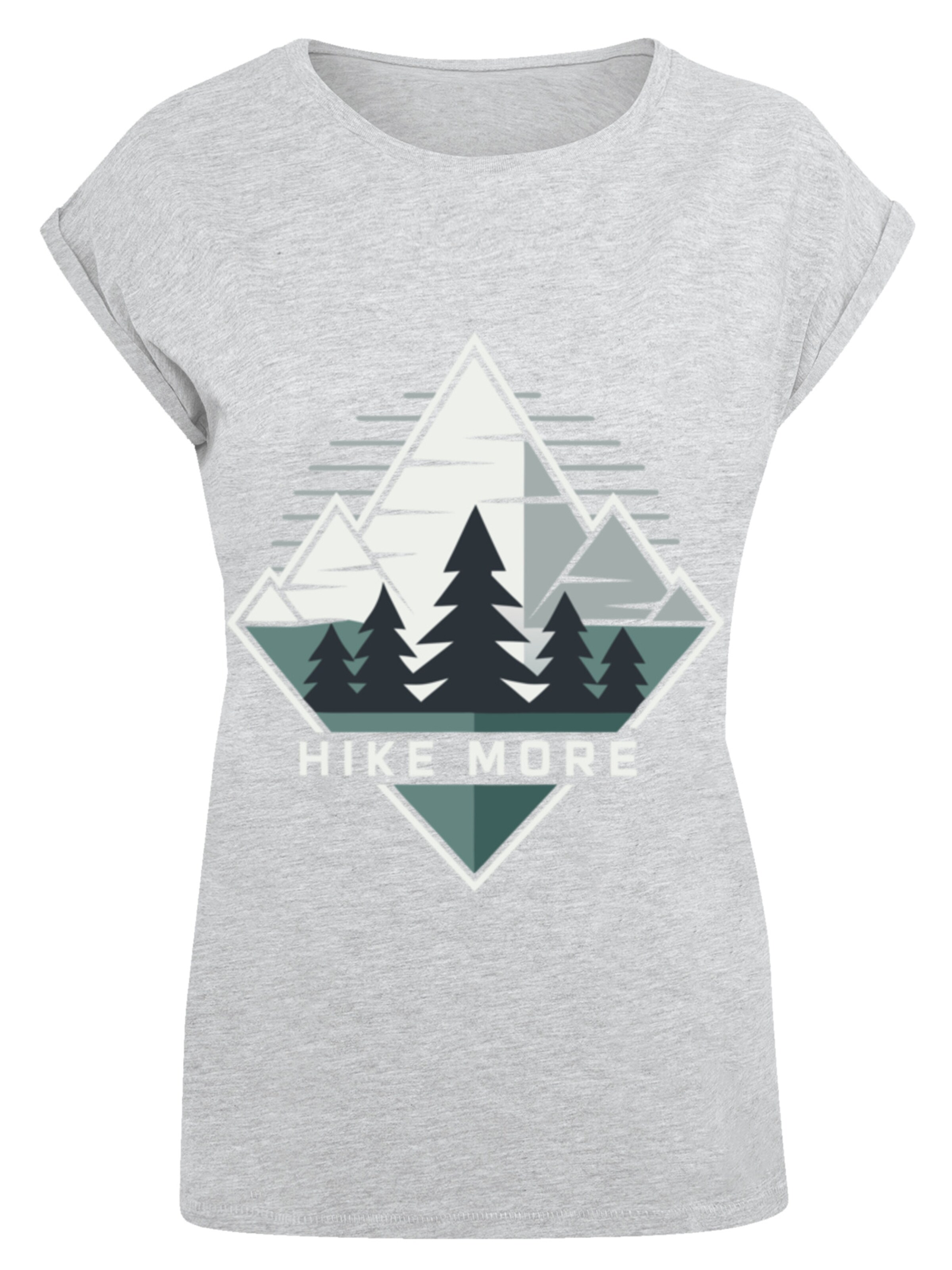 F4NT4STIC Shirt 'Hike More Mountains' in Grijs: voorkant