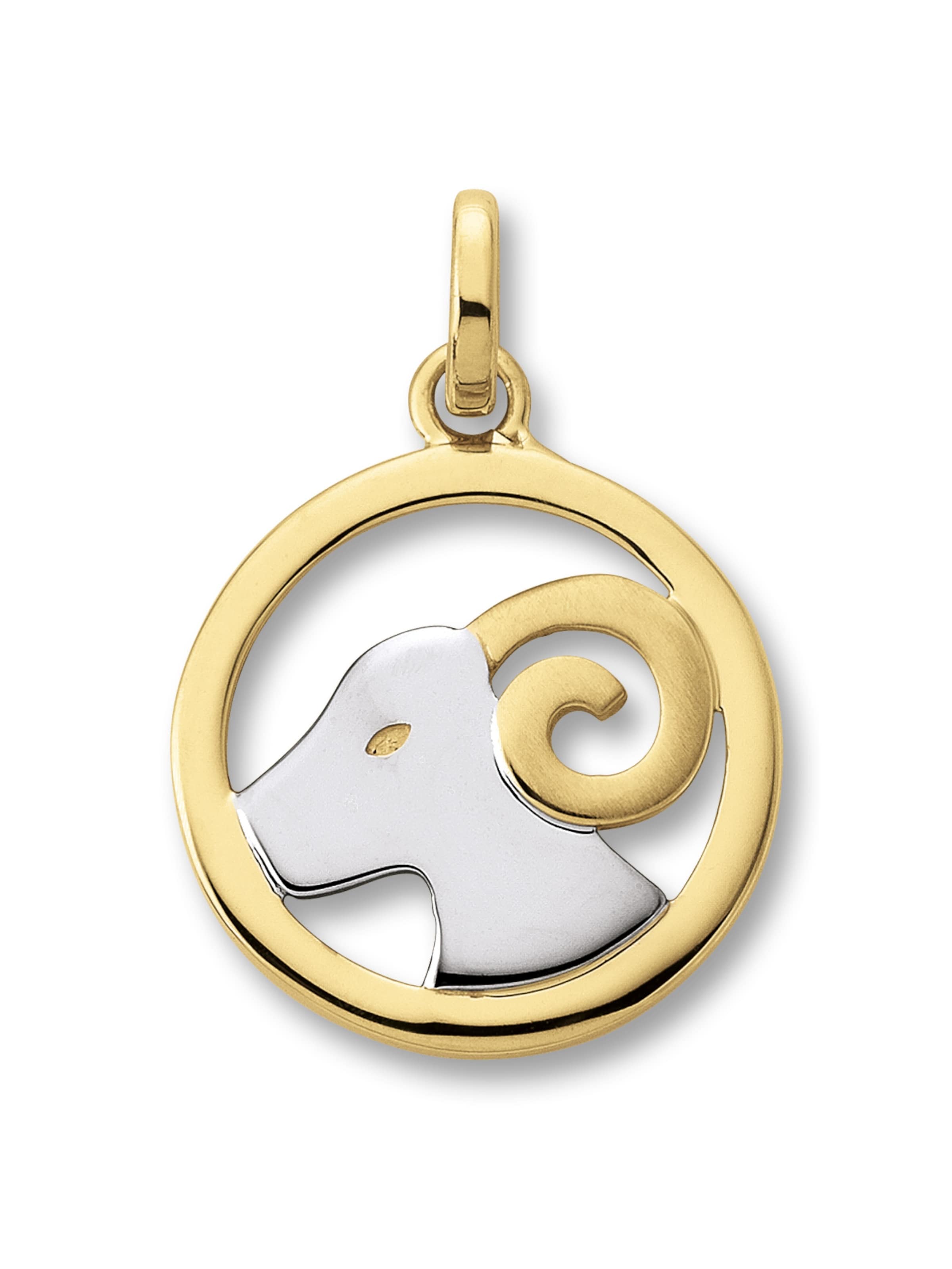 ONE ELEMENT Anhänger 'Widder' in Gold: Vorderseite