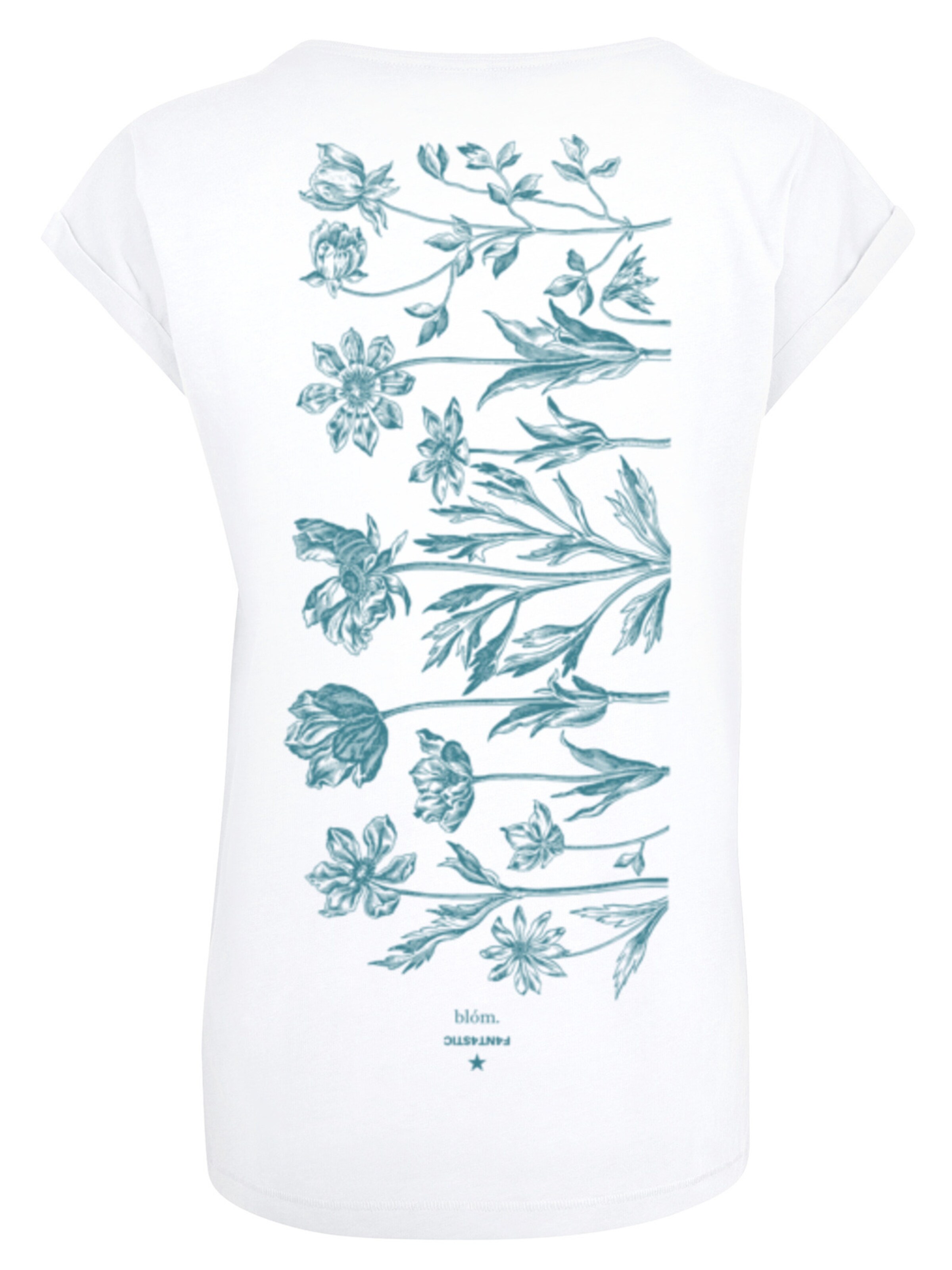 F4NT4STIC Shirt 'Blumenmuster Blau' in Weiß