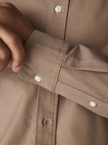 Next Slim fit Button Up Shirt in Beige