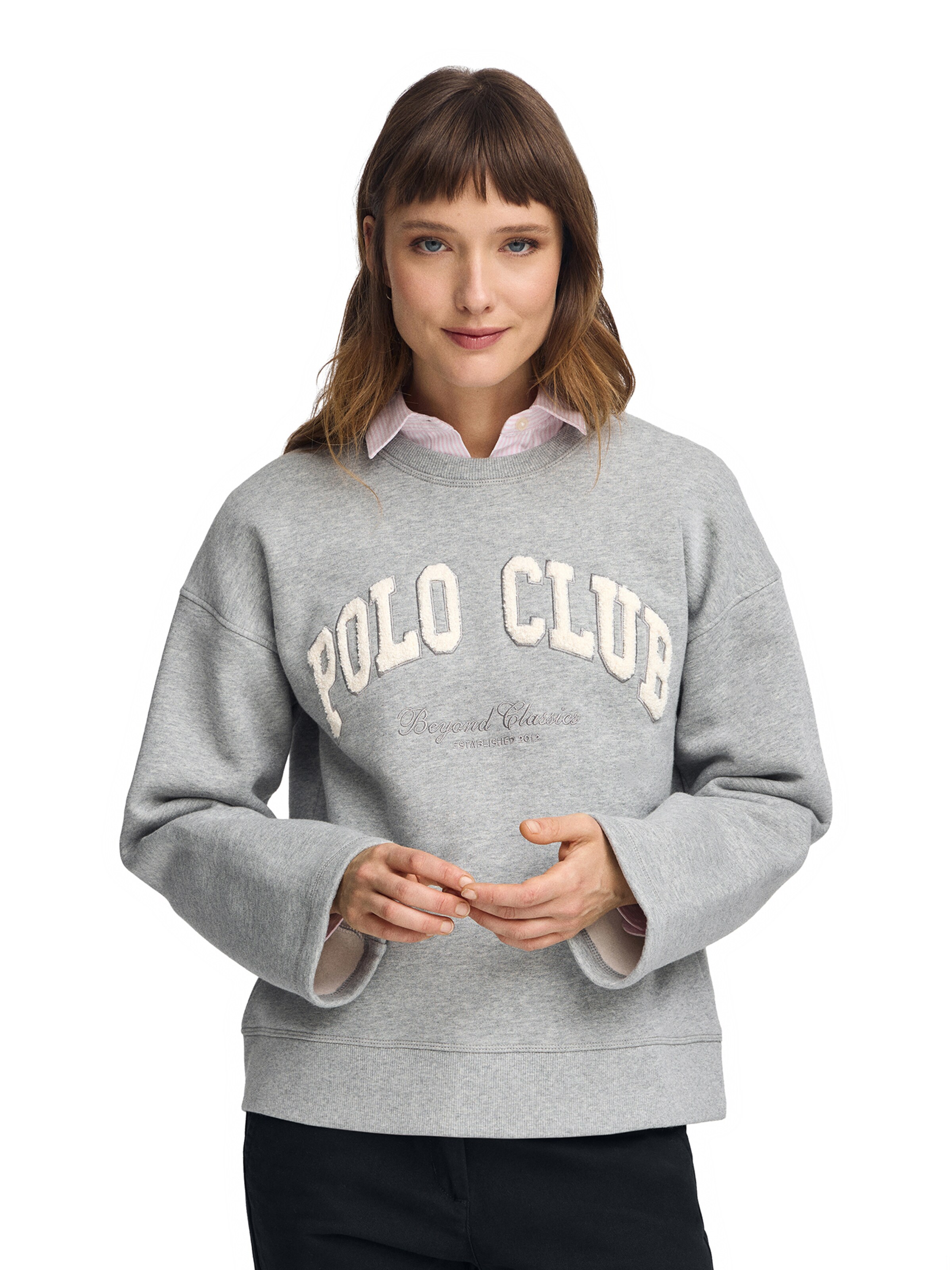 Polo Club Sweatshirt in Grau: Vorderseite