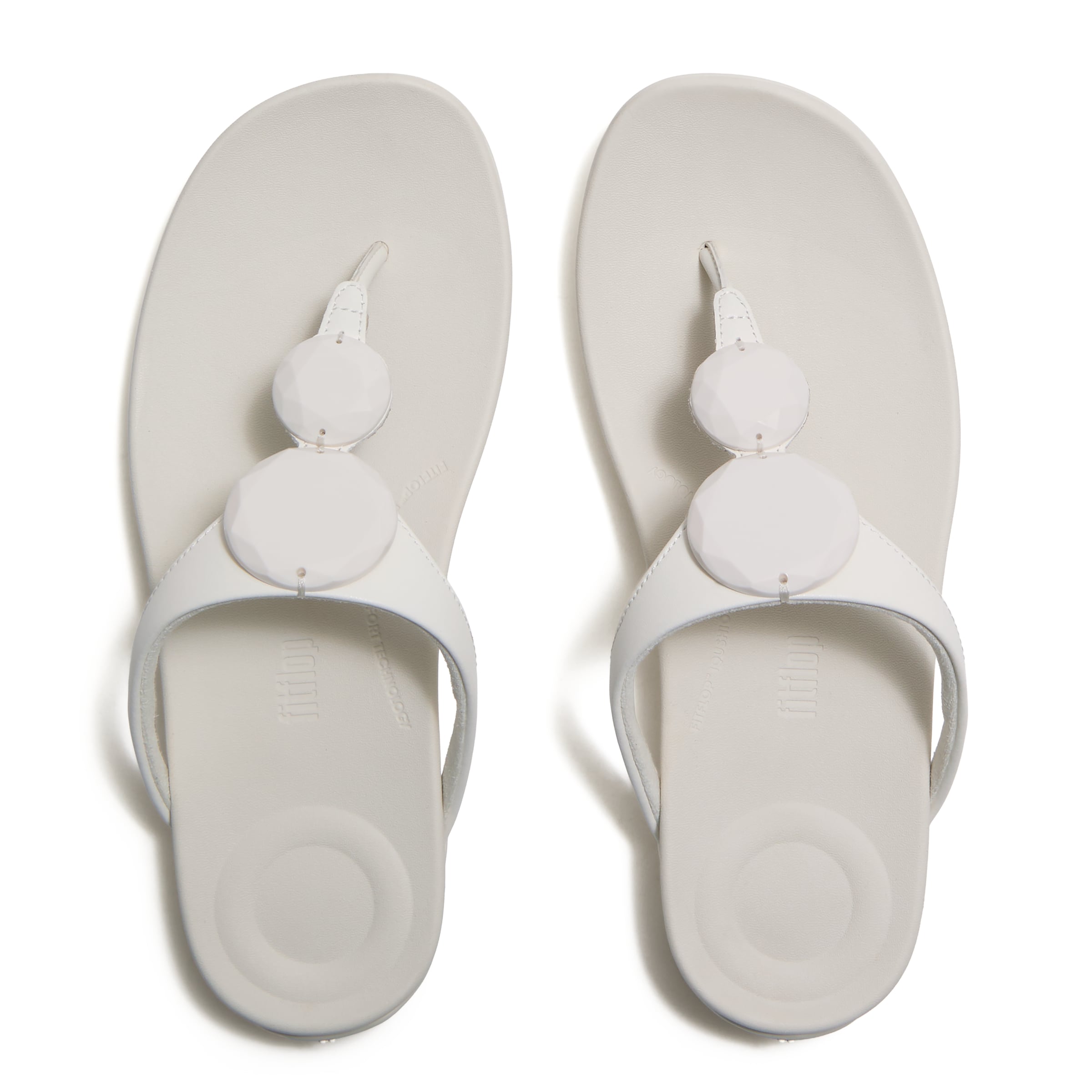 FitFlop T-Bar Sandals in White