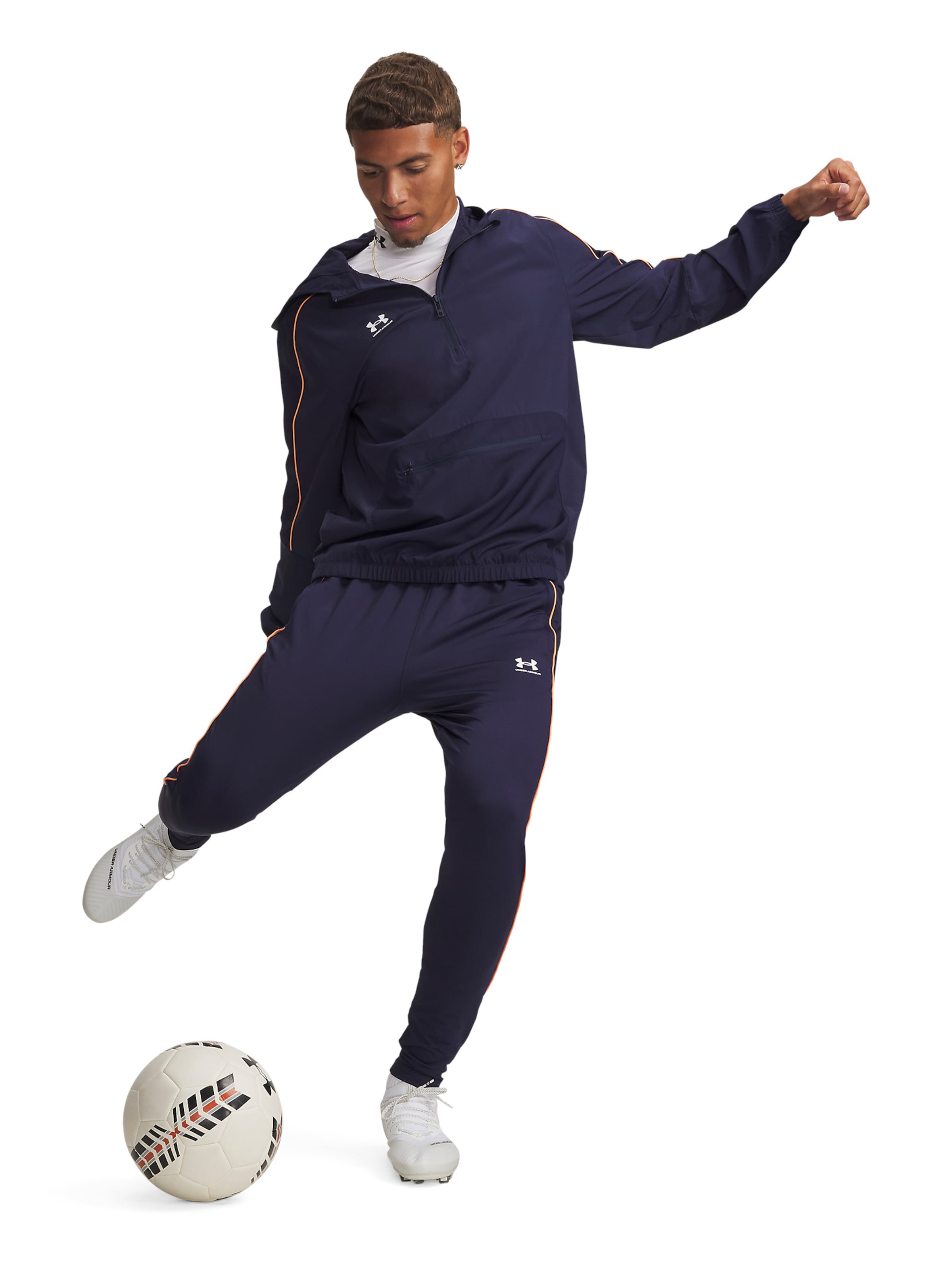 UNDER ARMOUR Slimfit Sportbroek 'Challenger' in Blauw: voorkant