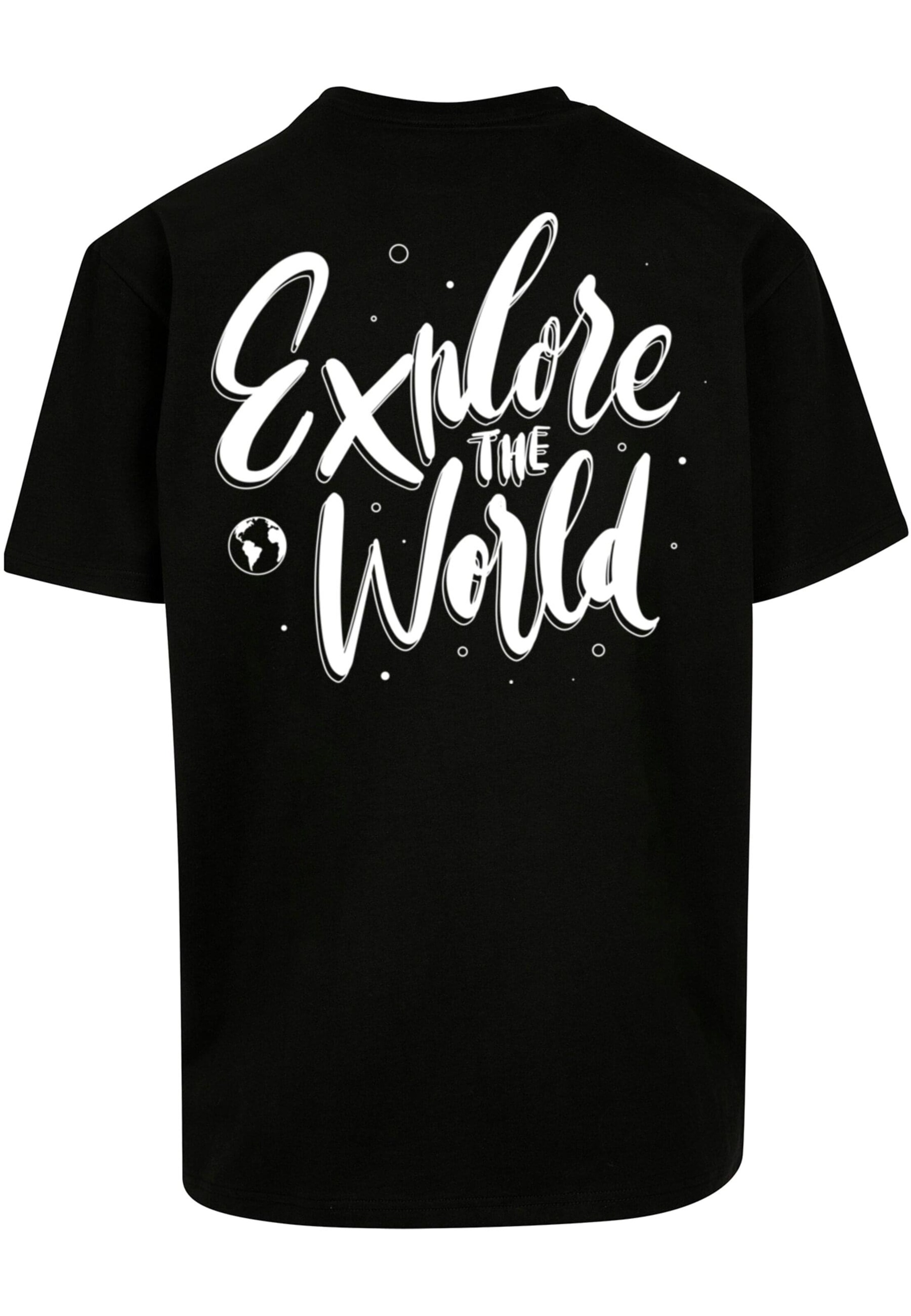 T-Shirt 'Wording - Explore The World' Merchcode en noir
