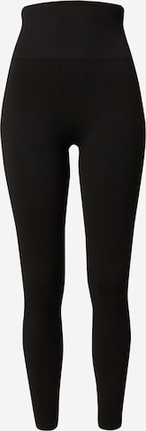 BJÖRN BORG Skinny Sportbroek 'STUDIO SEAMLESS' in Zwart: voorkant