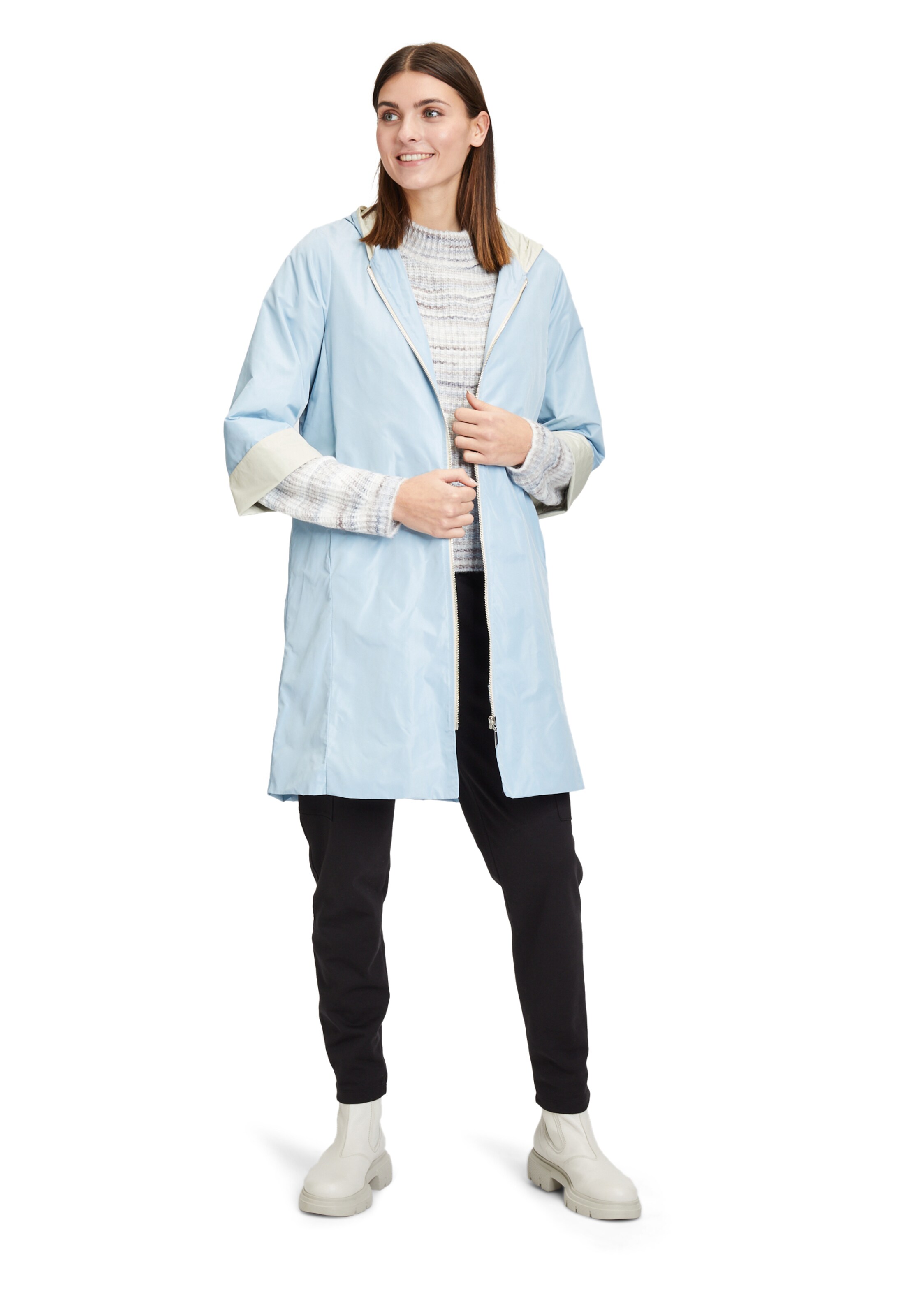 Amber & June Between-Seasons Coat in Blue